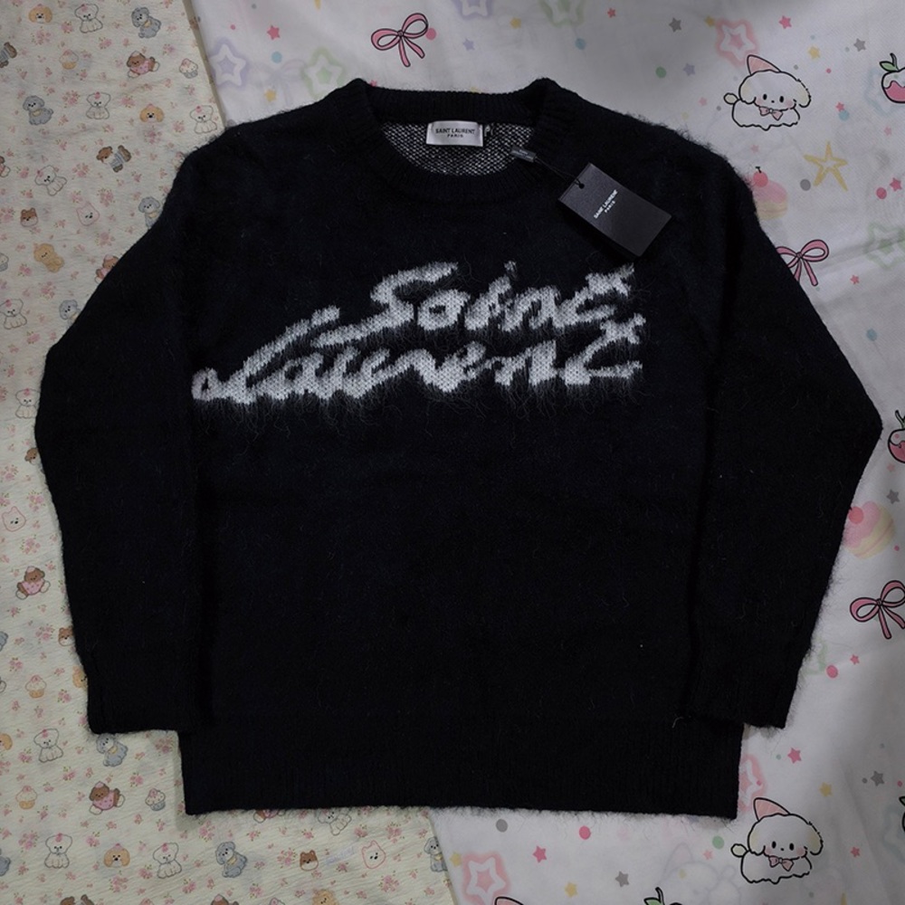 Saint Laurent Black Crew Neck Sweater